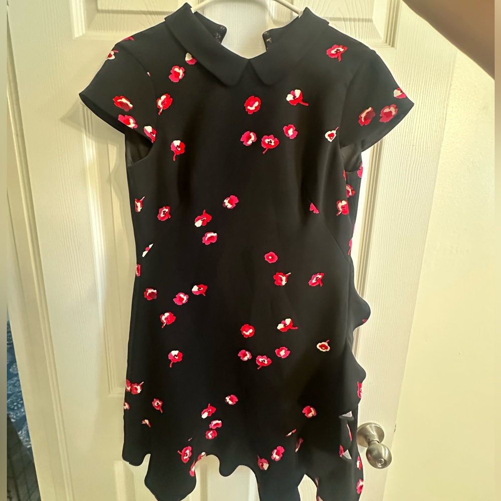 Kate Spade Black Dress with Red Floral Accents